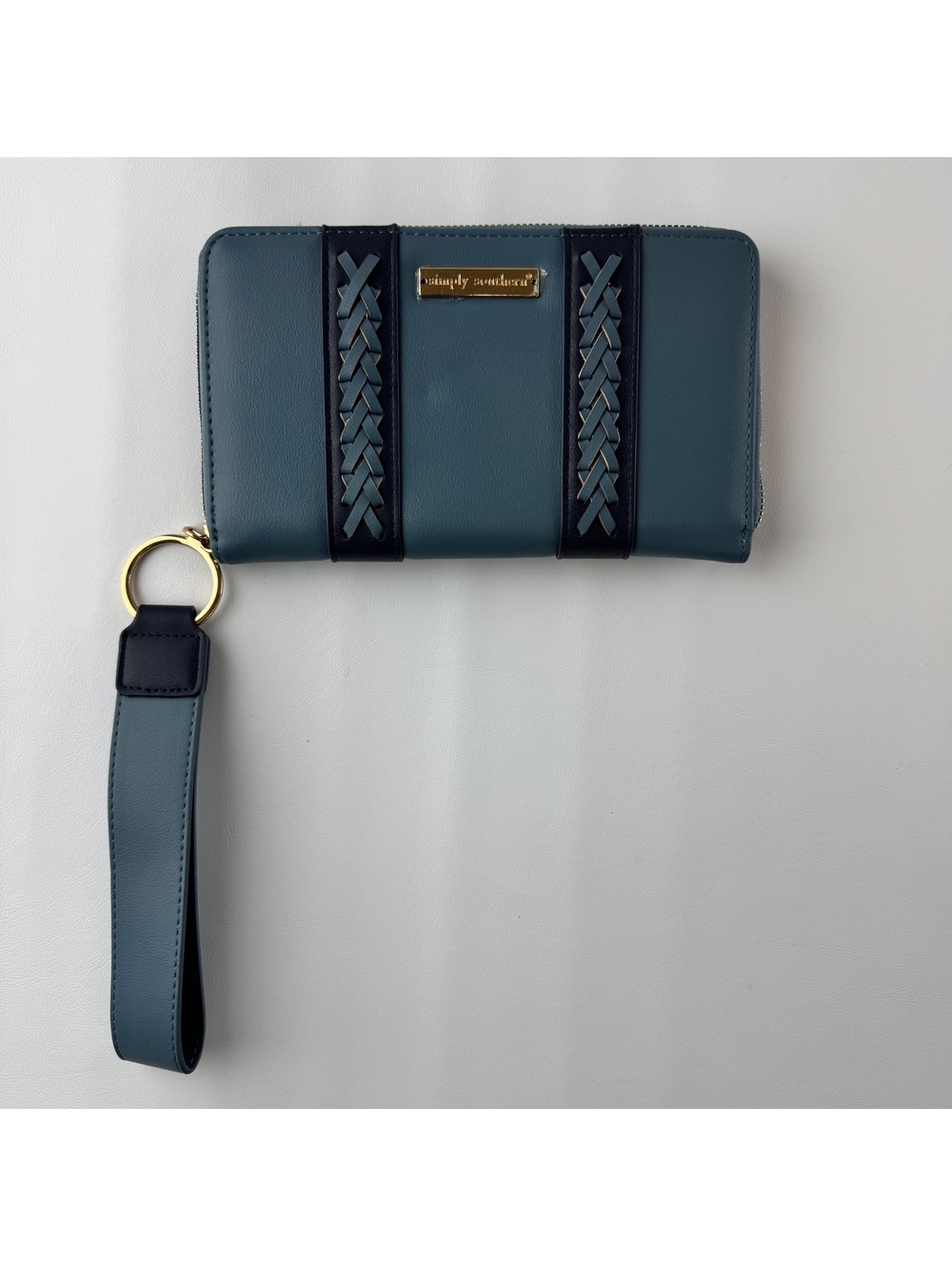 Simply Southern Teal Faux Leather Wristlet Wallet New